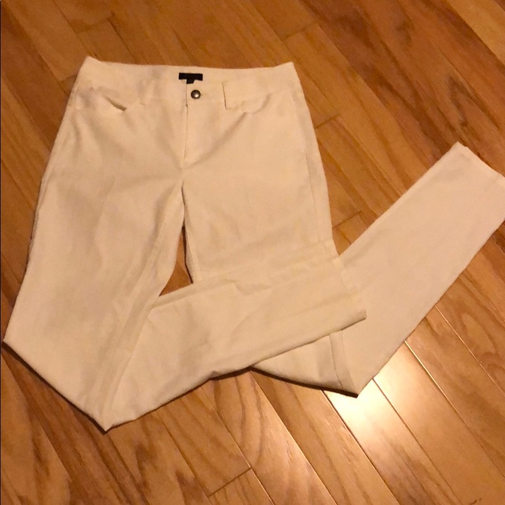 White straight leg pants